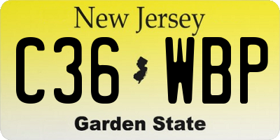 NJ license plate C36WBP