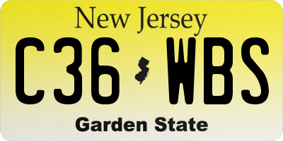 NJ license plate C36WBS
