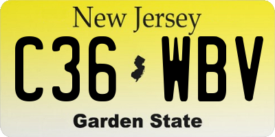 NJ license plate C36WBV