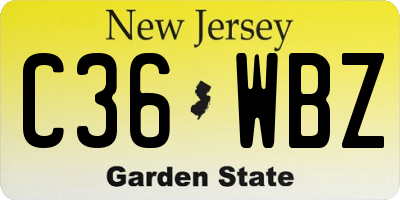 NJ license plate C36WBZ