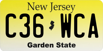 NJ license plate C36WCA