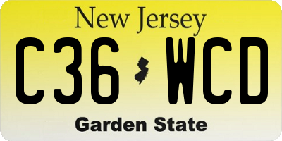 NJ license plate C36WCD