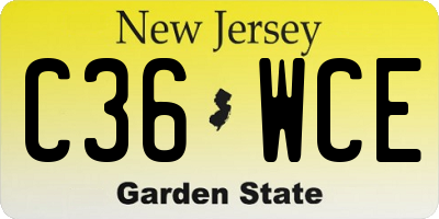 NJ license plate C36WCE
