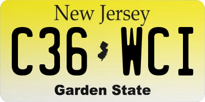 NJ license plate C36WCI