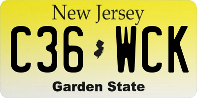 NJ license plate C36WCK