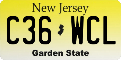 NJ license plate C36WCL