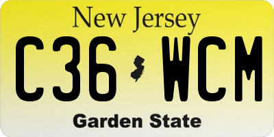 NJ license plate C36WCM