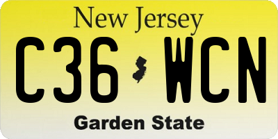 NJ license plate C36WCN