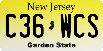 NJ license plate C36WCS