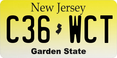 NJ license plate C36WCT