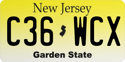 NJ license plate C36WCX