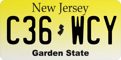 NJ license plate C36WCY