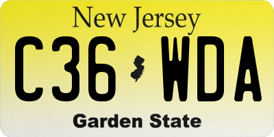 NJ license plate C36WDA
