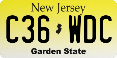 NJ license plate C36WDC