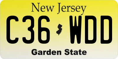 NJ license plate C36WDD