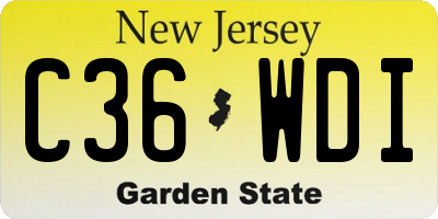 NJ license plate C36WDI