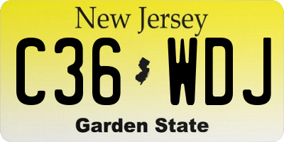 NJ license plate C36WDJ