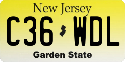 NJ license plate C36WDL