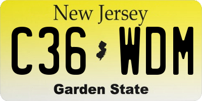 NJ license plate C36WDM