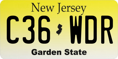 NJ license plate C36WDR