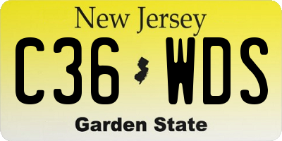 NJ license plate C36WDS