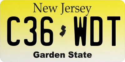 NJ license plate C36WDT