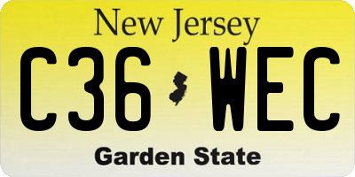 NJ license plate C36WEC