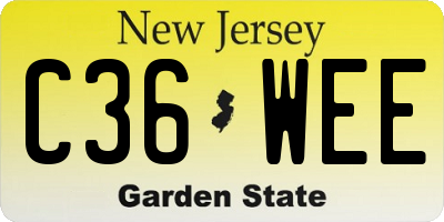 NJ license plate C36WEE