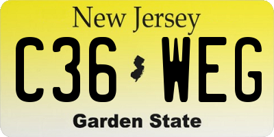 NJ license plate C36WEG