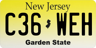 NJ license plate C36WEH