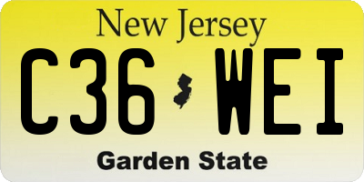 NJ license plate C36WEI