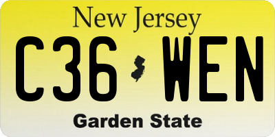 NJ license plate C36WEN