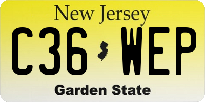NJ license plate C36WEP