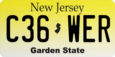 NJ license plate C36WER