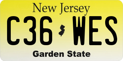 NJ license plate C36WES