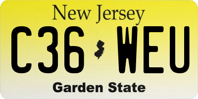 NJ license plate C36WEU