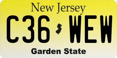 NJ license plate C36WEW