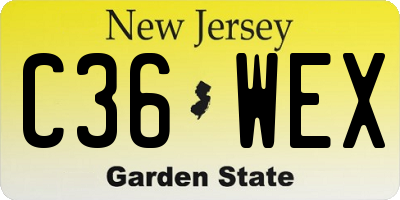 NJ license plate C36WEX