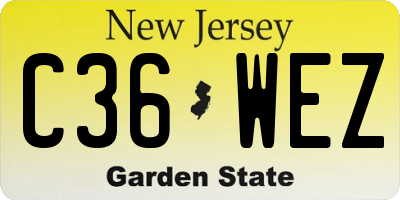 NJ license plate C36WEZ