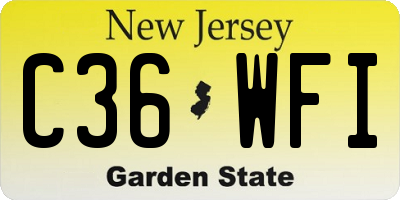 NJ license plate C36WFI