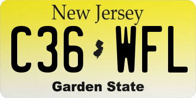 NJ license plate C36WFL