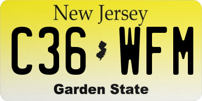 NJ license plate C36WFM