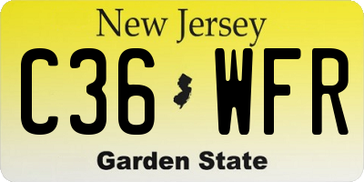 NJ license plate C36WFR