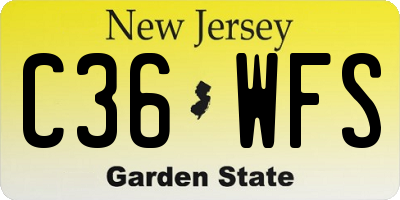 NJ license plate C36WFS