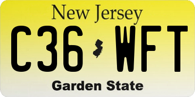 NJ license plate C36WFT