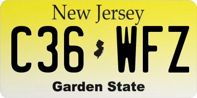 NJ license plate C36WFZ