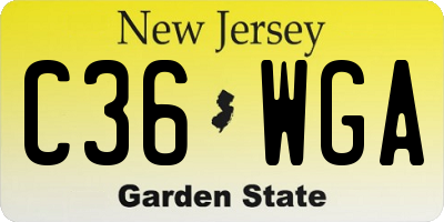 NJ license plate C36WGA