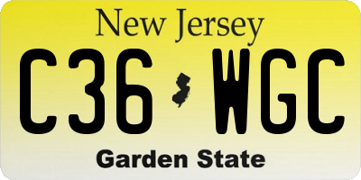 NJ license plate C36WGC
