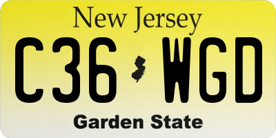 NJ license plate C36WGD