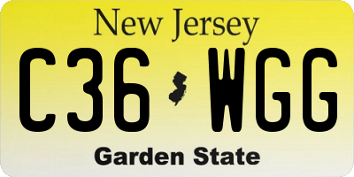 NJ license plate C36WGG